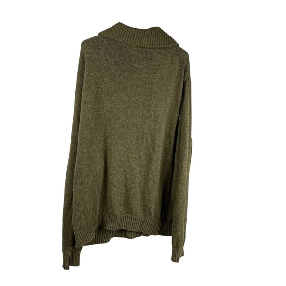 Chaps Cardigan Sweater Men's Green Sz XXL Shawl Collar Crest Grandpa Oversized - Picture 2 of 7